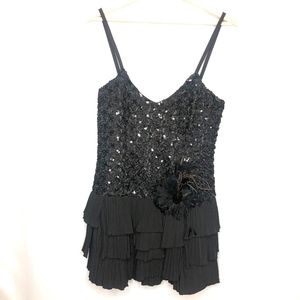 Bebe Black Sequin Dress, Sz M